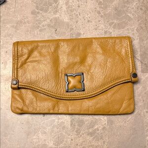 Mustard Yellow Leather Clutch